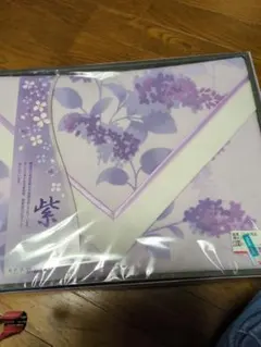 京都西川 紫色の花柄毛布 140x190cmのサムネイル