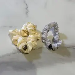 OHOTORO ヘアゴム シュシュ　アイボリー　グレー　即決◎