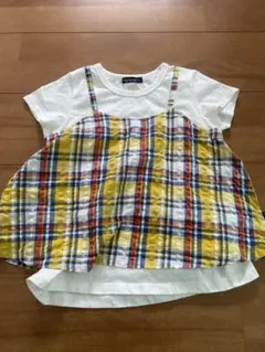 moujonjon キッズ Tシャツ 120cm チェック柄のサムネイル