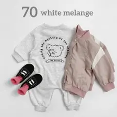 ベビー 韓国子供服 bear full bodysuit white 70