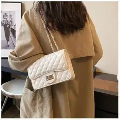 2way ショルダーバッグ クラッチバッグ キルティング 鞄 ホワイト 白