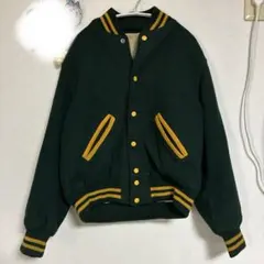 【70s ヴィンテージ】スタジャン1970年代 グリーン×イエロー USA古着のサムネイル