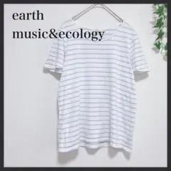 earth 良品★ レディース 半袖 シャツ ボーダー バックリボン