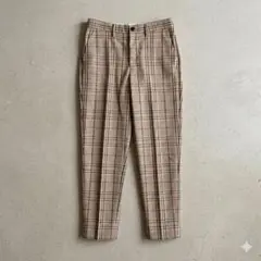 センタープレスで綺麗にみえるアンクルパンツ　綺麗め　チェック　Sサイズ