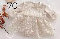 新品未使用　レースワンピース 韓国子供服 誕生日 結婚式 発表会 入園式　70