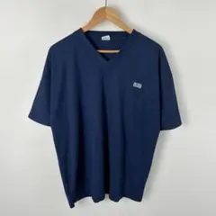 HUGO BOSS Vネック 半袖Tシャツ ネイビー メンズ XXL 古着のサムネイル