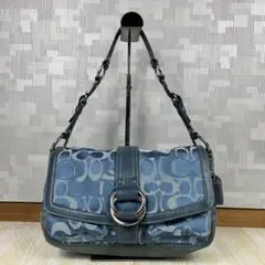 Vintage Coach Soho Signature Bag Blue