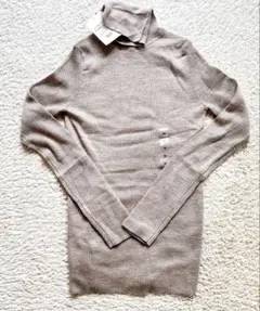 UNIQLO エクストラファインメリノリブタートルセーター M 長袖　ベージュ