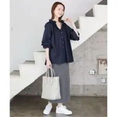 ルーニィ新品⭐️洗えるノンアイロン❗️朝比奈彩シフォンギャザー