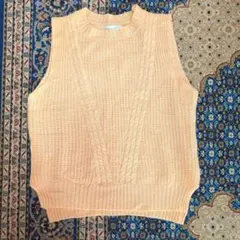 ケーブル編み ニットベスト