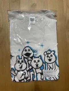 目が笑ってない着ぐるみたち ライン LINE Tシャツ ホワイト