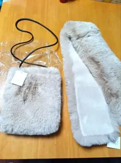 未使用 TO:RCH フェイクファーバッグ マフラー 秋冬