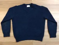 EDIFICE ネイビー Vネックニット　サイズＬ