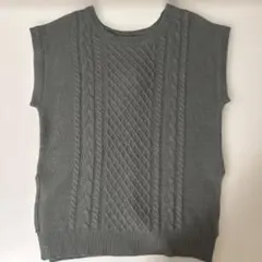 【axes femme】ニットベスト チャコールグレー Ｍサイズのサムネイル