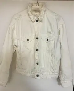 ホワイト デニムジャケット ダメージ加工 ラルフローレン y2k
