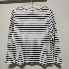★ユニクロ★ボーダーロンT★L★長袖Tシャツ★ネイビー　ホワイト