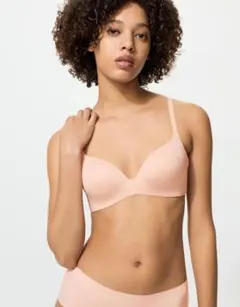 【新品】UNIQLO ワイヤレスブラ 3Dホールド ピンク AB65/70