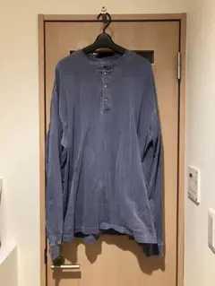 Eddie Bauer 製品染ヘンリーネックロングTシャツ sizeL