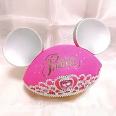 ディズニー　プリンセス　ティアラ　イヤーハット　ピンク　ラメ