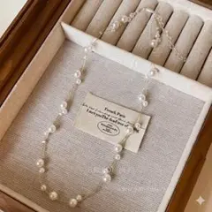 結婚式　パールネックレス　2連　上品