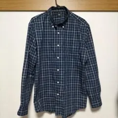 UNIQLO チェック柄 シャツ M ネイビー系