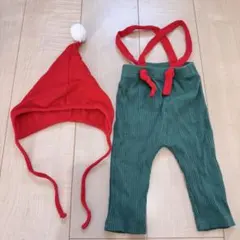 クリスマス サンタ スパッツ 帽子 コスプレ ベビー 70サイズ