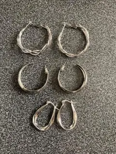 シルバー フープピアス ３点セット