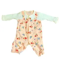 花柄コットンロンパース（長袖）ベビー服女の子　60-70