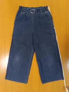 ジーンズ デニム ワイドパンツ ウエストベルト付き ナカノ 160cm