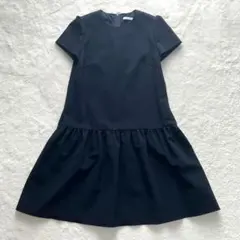 【美品】フォクシーニューヨーク　 ローウエストギャザーワンピース　38　ネイビー