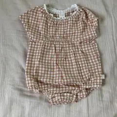 tete a tete ギンガムチェックロンパース80cm