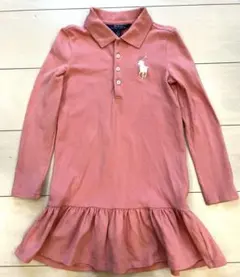 【ラルフローレン】ポロワンピース　長袖　ピンク　100㎝　サイズ5