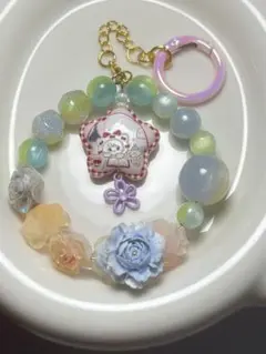 ハンドメイド パステルカラー キャラクターMIKKOビーズチャーム
