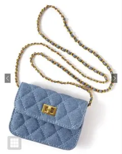 【GRL】デニム キルティング チェーン ミニショルダーバッグ 定価：1499円