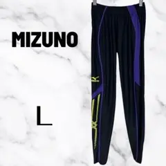美品✨【mizuno】 ロングタイツ 陸上スパッツ　裾ジップ　パープル　メンズL