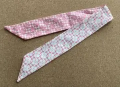 COACH コーチ バッグ用シグニチャー柄スカーフ ピンク×ホワイト