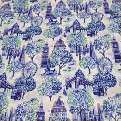 ロンドン柄　ナイロンデニム生地