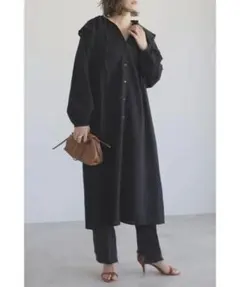Bonjour Sagan ワイドカラーコットンワンピース