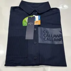新品 Callaway ネイビーストライプ シャツ S
