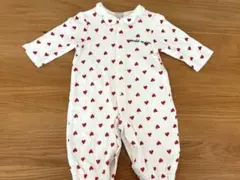 プティマイン 2WAYオール ハート柄 女の子 新生児 50 60 70