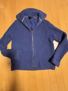 マークジェイコブス　青色ジッパー付きニットセーターのサムネイル