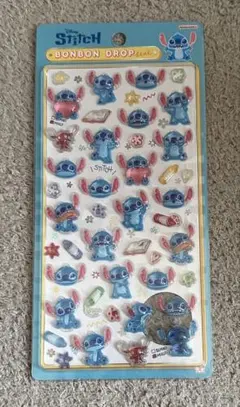 ディズニーボンボンドロップシール　スティッチらくがき