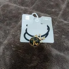 GU ヘアゴム 黒 ゴールド飾り付き