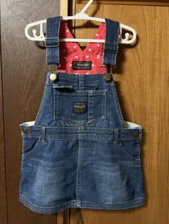 【美品】Wrangler デニムオーバーオール 100cm~ used加工