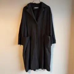 evam eva コットン100% ロングコート チャコールブラック size2