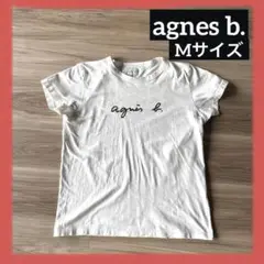 agnes b. アニエスベー 白 Tシャツ サイズ2 M ロゴ入り