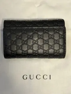 GUCCI ブラックレザー 名刺入れ GGパターン - メルカリ