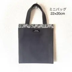 【ミニ帆布バッグ】帆布×リバティダルメシアン柄　ハンドメイド