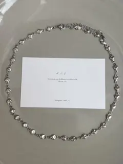 1003 ステンレスチェーンネックレス　ハートネックレス　サージカルステンレス