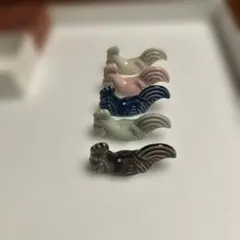 長谷川勇　京焼　鶏型箸置き 5個セット　箱付き